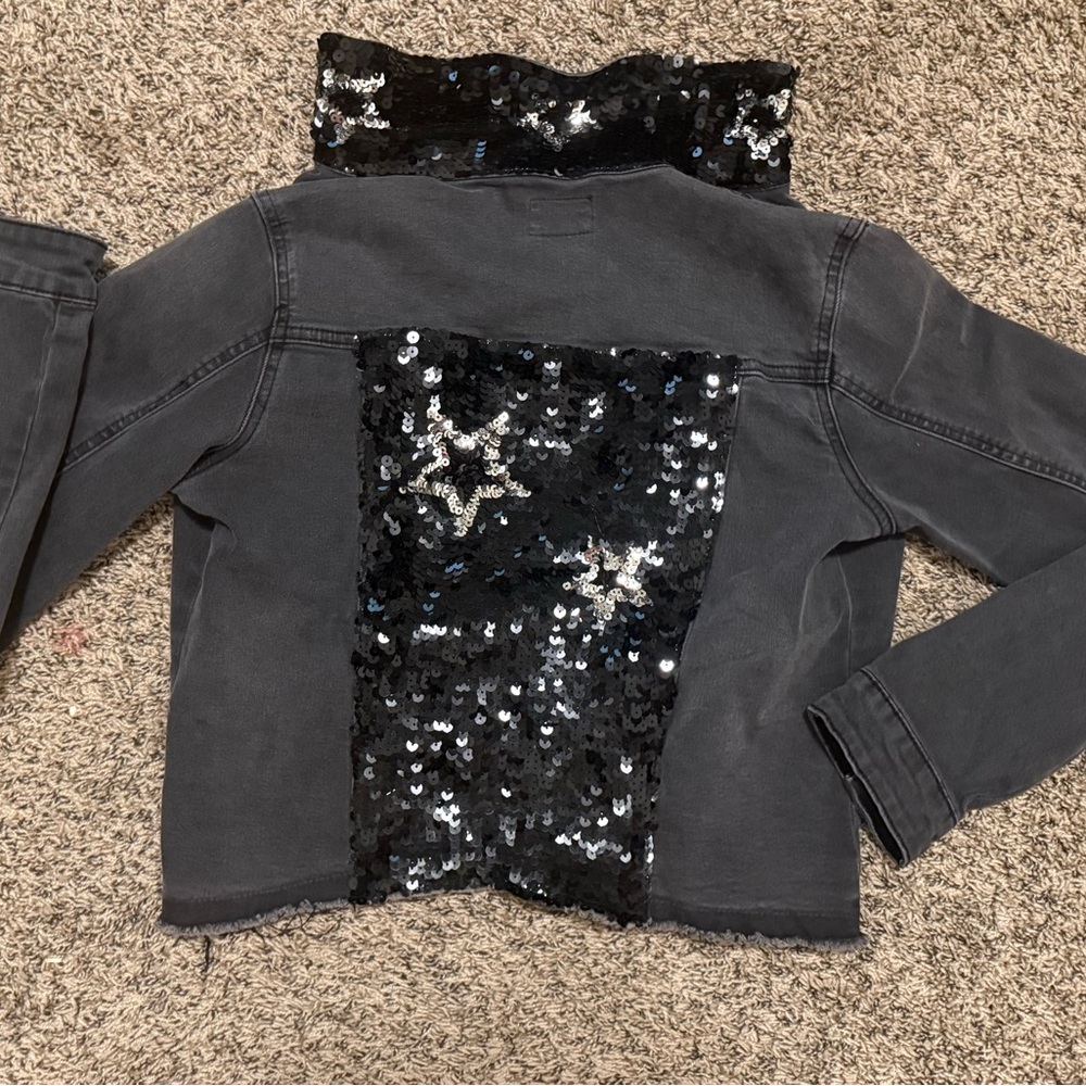 Hudson Jeans Charcoal Sequin Star Jacket